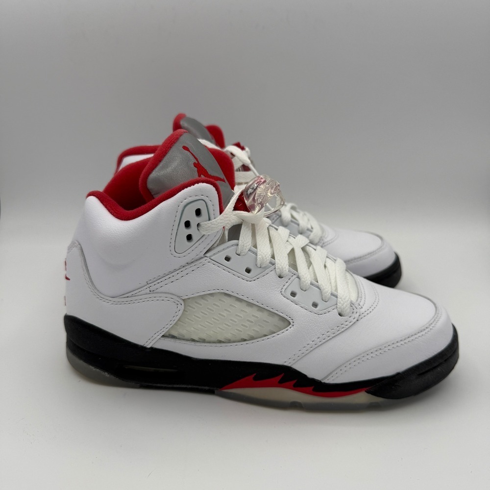 Air Jordan 5 Retro (GS) True White / Fire Red Black Youth Sneakers